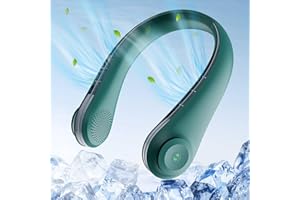 Asstikoo Ventilatore Collo Portatile a 3 Velocità, Silenzioso Ventilatore 5000mAh USB Ricaricabile,Ventilatore Portatile Senza Lama Flusso d'Aria 360°, Neck Fan per Ufficio Viaggi Sport