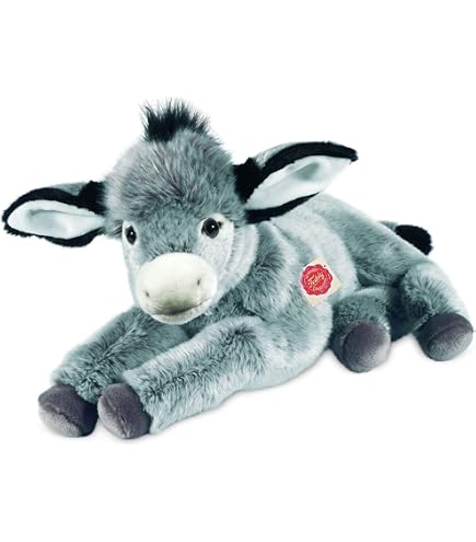 Teddys Rothenburg Plüschesel, 19 Cm Sitzend, Grau/schwarz/weiß – Kuschelweich & Waschbar Bis 30°C
