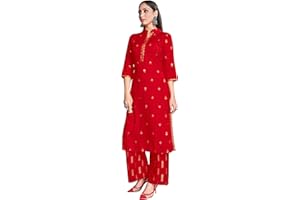 ELINA FASHION Indischer Kurti für Damen mit Hose, Viskose-Folie, bedruckt, Kurtis Kurta für Damen