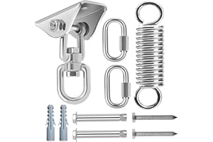 GothicBride Hak sufitowy, do dużych obciążeń, ze sprężyną kołyskową, hak sufitowy, fotel wiszący, nośność 400 kg, hak do dużych obciążeń, koc do worka bokserskiego, huśtawki, jogi (hak sprężynowy,