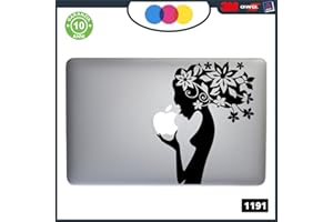 Sardegna Services Adhesivo mujer flores - Apple MacBook PRO Air Laptop Sticker Decal Skin, Floral MacBook Air 11", 13", 15", 17" (11" - 13" MacBook)