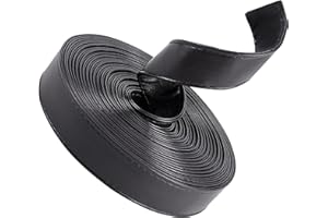 GORGECRAFT 5M Strisce In Pelle A Doppia Faccia Larghezza 25mm Borsa A Tracolla Cinturino In Pelle Rotolo Cordino In Pelle Liscia Nera Corda Piatta per Artigianato Fai Da Te Abbigliamento Realizzazione