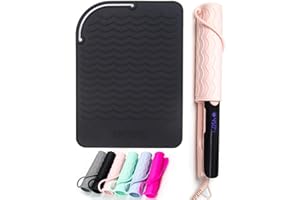 ANGENIL Silicone Heat Resistant Mat for Hair Straighteners, Curling Irons, Flat Iron, Curling Tongs, Non Slip Travel Mat Pad for Hot Hair Styling Tools, Hair Straightener Mat 23 cm x 17 cm