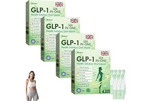 JILEON PEAKA GLP-1 Six-in-One Health Solution Oral Liquid, Advanced GLP-1 Oral Liquid, Multi-Action GLP1 Drops, Natural Herbal Peaka GLP1 Six in One Oral Solution is Suitable for All Men and Women (4 Pack)