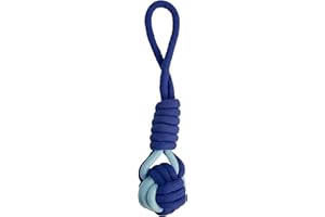 Rosewood Battersea Rope and Rubber Tug for Dogs - Blue and Purple Durable Interactive Toy, Large 38cm