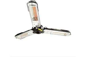 Schallen Halogen Garden Parasol Umbrella Heating Outdoor Patio Heater Electric Infrared Space Heater With 3 Heating Panels