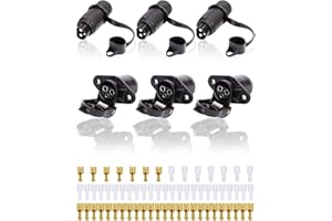 SPARKMOTO 3 Pièces prise 3 broches tracteur et fiche 3 broches tracteur,12V 24V double tension prise tracteur 3 broches male femelle,Connecteur Prise 3 Broches pour Tracteur Agricole Véhicule