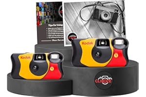 Clikoze Lot de 2 appareils photo jetables Kodak Funsaver 35 mm à usage unique avec 39 poses et carte de conseils pour photographie Clikoze