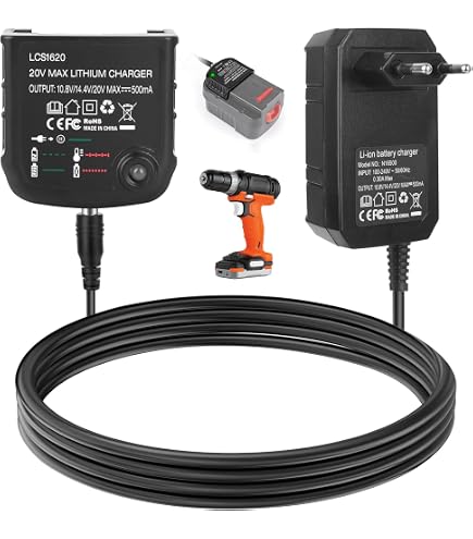 Caricabatterie Vhbw Per Black & Decker Dustbuster DV1415, BHHV520, DV1410 - Alimentatore 23V 0.4A Con Spina Euro, Cavo 2m