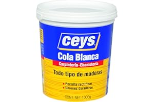 Ceys - Cola blanca para madera - Ideal para trabajos de carpintería, bricolaje, montaje y ensamblaje - Bote 1KG