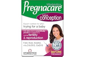 Vitabiotics Pregnacare Conception Tablets | Fertility & Reproduction Support with Zinc & Folic Acid & Inositol & Vitamin D & B12 & L-Arginine for Trying for a Baby | 30 Tablets