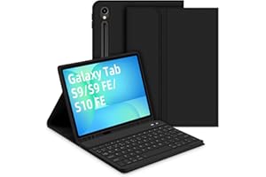 Bettdow Funda con Teclado para Samsung Galaxy Tab S10 Lite/S10 FE 10,9" 2025, Desmontable Español Ñ Teclado con Funda para Galaxy Tab S10 FE/Tab S9 FE 10,9 Pulgadas/Tab S9 11 Pulgadas, Negro