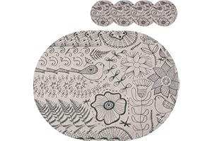 ‎CASAIDO Casaido Tischset Filz runde platzsets,4er Pischsets Filz,4er Filzuntersetzer,Platzsets Abwaschbar,Hitzebeständig rutschfest Platzdeckchen Tischunterlage,Platzset Beige