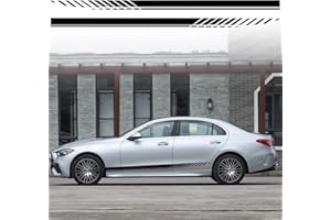 PWSAP Naklejka na maskę samochodu w paski auto wyścigi karoseria, winylowa mata na drzwi wyścigowe paski paski paski naklejki modyfikowane paski paski dekoracja do sportów wyścigowych paski naklejki czarne