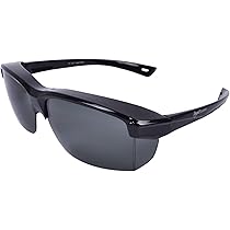 Extra Wide Fit-Over Polarized Sunglasses - Half Frame Rectangular Style For Over Prescription Glasses