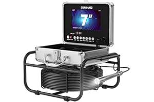 ESANHAO Telecamera di Ispezione tubi 30M, Telecamera per Fognatura Impermeabile IP68 con DVR, 7'' Schermo Professionale Telecamera Endoscopio 16GB