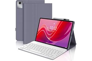 JADEMALL Funda con Teclado para Lenovo Tab M11 11", Español Ñ Teclado Bluetooth Inalámbrico Desmontable con Funda Protectora Delgada para Tablet Lenovo Tab M11 11 Pulgadas 2024(TB330FU/TB330XU), Púrpura