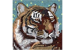 ALEA MOSAIC Art Mural en Mosaïque Facile à Réaliser avec Notre Kit DIY pour Adultes, Carré de 20cm Tigre