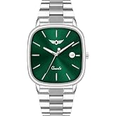 METSPOT Minimalist Men’s Square Dial Watch with Date | Comfortable Stainless Steel Quartz Analog Wristwatch | Casual & Formal