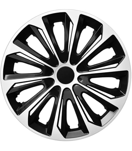 OMAC wieldoppen wieldoppen 15 inch stalen velgen mat zwart wit 4 stuks