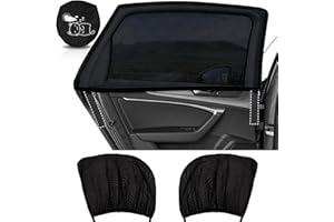 iZoeL Car Window Shades for Baby & Kids - UV Protection Sun Visor Car Curtains - Stretchable Fits Most Vehicles - Blackout Blinds