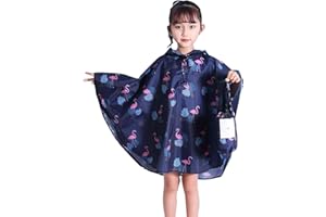 Gaga city Bambini Impermeabile Giacca da Pioggia Poncho da Pioggia Bambina Incappucciato Riutilizzabile Cappotto di Pioggia Bello come Materiale e ha la Sua Sacca 1-12 anni