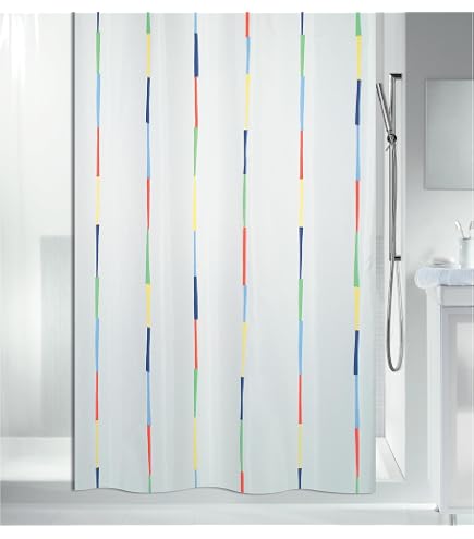 Rideau De Douche Anti-moisissure Spirella 180x200 Cm | Polyester Imperméable, Motif Fleurs Anémone – Lavable Machine
