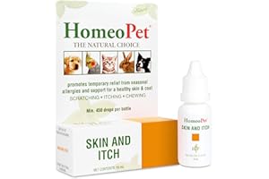 HomeoPet Skin and Itch, Safe and Natural Itch Relief for Dogs and Cats, Coat and Skin Soother for Pets, 15 Milliliters