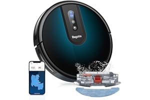 Bagotte Robot Vacuum Cleaner,4-in-1 Robot Vacuum with Mop, Carpet Automatic Boost,Gyro Navigation,Virtual Boundary, WIFI/APP/Alexa for Pet Hair Hard Floor Carpet