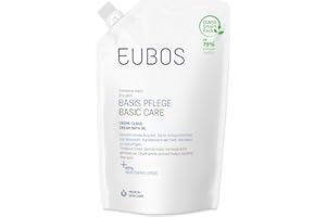 ‎EUBOS EUBOS BASIS PFLEGE | Creme-Ölbad Nachfüllbeutel | Für trockene Haut | Leicht schäumendes Bade-Öl für eine verwöhnende Reinigung | Hautverträglichkeit dermatologisch bestätigt | 400ml