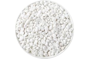 KITHIOM 3.97lb White Decorative Stones - 0.2-0.32In Natural White Stones for Plant Pots, Mini Gravel Rocks River Rocks Assorted Garden Pebbles Stones for Landscaping, Vase Fillers,Succulents,Garden Decoration