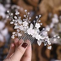 YBSHIN Braut-Haarkamm Mit Perlen & Strass – Silberfarben, Verstellbarer Draht – Für Hochzeit, Party & Brautjungfern