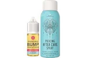 BASE LABORATORIES Base Labs Piercing Aftercare Kit | Keloidöl (15ml) plus Piercing-Nachpflegespray (120ml) | Piercing-Pflegeset | Entfernung von Keloidbeulen | Kochsalzlösung für Piercings | Cleanse & Soothe Piercings