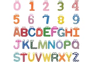 EHDWXVZM 36 Piezas de Juguetes magnéticos Coloridos, imanes de Letras y números, imanes de Animales de Dibujos Animados, Juguetes cognitivos, Juguetes educativos de ortografía