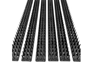 PEST CONTROL WORLDWIDE Wall & Fence Spikes - Security Spikes, Stop Climbing Over Walls and Fences, Ideal for Keeping Pigeons, Birds, Squirrels, Cats Away, suitable for Fences, Balcony, Roofs (Pack of 12, Black)