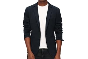 PJ PAUL JONES Bléiser de punto de estilo informal para hombre, chaqueta de traje con 2 botones, ligera y sin forro