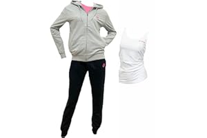 Lotto Tuta Donna in Felpa GARZATA + T-Shirt in Omaggio, Tuta Donna Invernale con Zip Intera Tuta Donna Completa