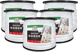 EIDER LANDGERÄTE GMBH Weidezaunseil 8mm Sparpaket Elektrozaunseil für den Weidezaun l 8mm Kordel - gute Leitfähigkeit - 1000m lang
