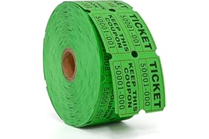 L LIKED Raffle Tickets Double Rolls 1000 per Roll 50/50 Raffle Tickets for Events, Entry, Class Reward, Prizes (Green)