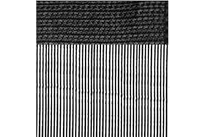 Bestlivings, tenda a fili (56 x 185 cm) per roulotte, campeggio, ideale per camper, roulotte, camper, porta, Poliestere, Nero , ohne Gardinenstange