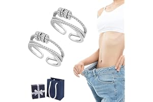 Pnedeodm 2/3/6 Stück JANSIO dreifacher Zappelring, JANSIO Threanic Triple Spin Ring, Feellief Triple Fidget Ring Zirkonia für meine Tochter Fidget Spinner Ring