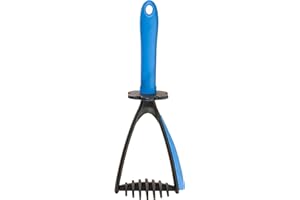 ‎KOCHBLUME Kochblume Kartoffelstampfer | Silikon-Schaberlippe | Hitzebeständig | Spülmaschinenfest | 28,5 x 11cm | Farbe: blau