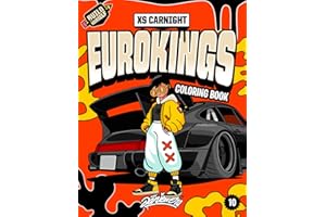 EUROKINGS Coloring Book: 90 Real Modified European Cars to Color – Perfect for Kids, Teens & Car Fans Ages 6-18