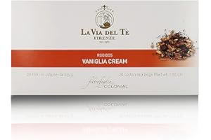LA VIA DEL TÈ La Via del Te Rooibos Vaniglia Cream, Rooibos Aromatizzato alla Vaniglia, Astuccio con 20 Filtri da 2,5g - 50g