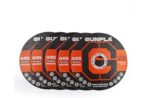 Gunpla Cut Off Wheels 5-Pieces Metal and Stainless Steel Cutting Discs, 115mm x 1.2mm x 22.2mm Thin Abrasive Blades Set for Angle Grinders, Metals, Iron Sheets