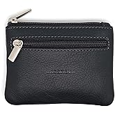 Monedero con 2 Cremalleras para Hombre con Argolla para Llave | Piel Ubrique | Hechas a Mano en Cuero | 10012 Negro