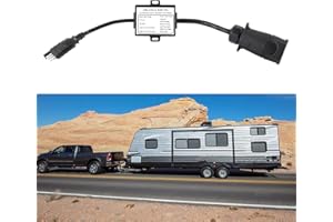 MINIFINKER Connecteur de Remorque à 7 Broches, Convertisseur de Lumière Plug-and-Play, 17,7 Pouces USA Adaptateur 4 Broches vers Eur 7 Broches Séparation du Signal D'arrêt / Frein, Faisceau de Câbles de Remorque