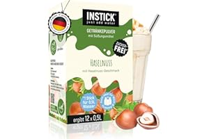 ‎INSTICK JUST ADD WATER INSTICK Zuckerfreies Instant-Getränk für Milchprodukte (Haselnuss) - 1 Packung für 12 x 0,5 L - Ideal für Milch, Joghurt, Skyr, Quark- Vegan & Kalorienarm