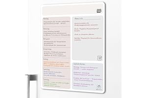 BIROYAL Magnetyczny planer tygodniowy, zmywalny (41,7 x 32 cm), magnetyczny planer tygodniowy z rozsądnym podziałem, planer rodzinny, zmywalny, do planu sprzątania, planu posiłków i listy rzeczy do