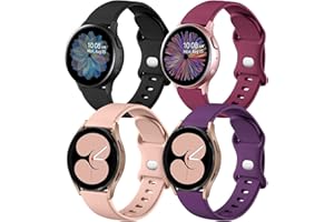 Mastten 4 sztuki bransoletek kompatybilnych z Samsung Galaxy Watch Active 2 / Galaxy Watch 4 40 mm, 44 mm, 20 mm, sportowy pasek zamienny do Galaxy Watch 4 Classic 46 mm 42 mm / Galaxy Watch 42 mm